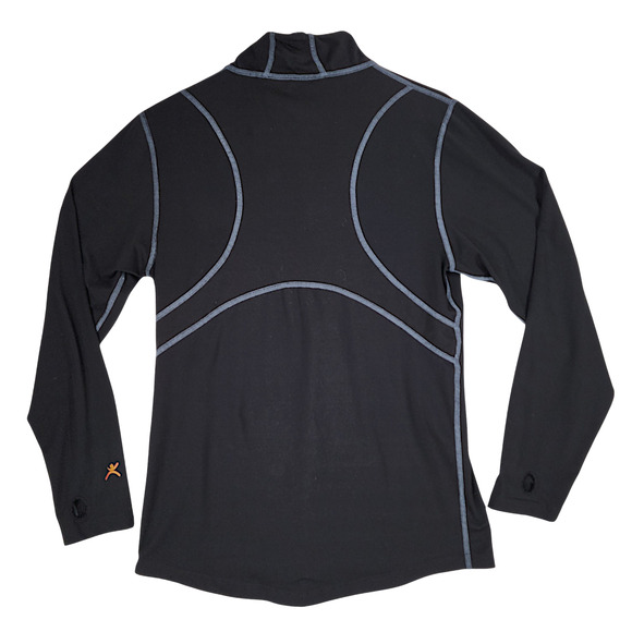 Terramar 1/4 Zip Pullover L Women Thermawool Base Layer Black Thumb Hole Wicking - Picture 1 of 13